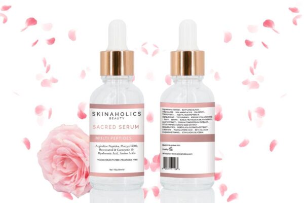 Sacred Serum Muti Performance Peptide Serum Matrixyl 3000 Argireline Hyaluronic Acid Resveratrol Q10 30ML - The World's Best Online Skin Care Store