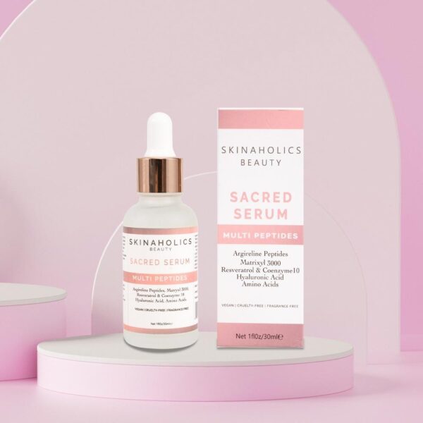 Sacred Serum Muti Performance Peptide Serum Matrixyl 3000 Argireline Hyaluronic Acid Resveratrol Q10 30ML - The World's Best Online Skin Care Store