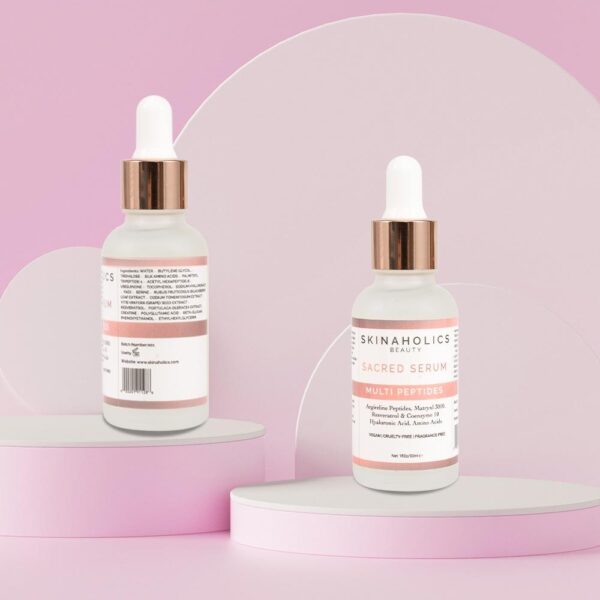 Sacred Serum Muti Performance Peptide Serum Matrixyl 3000 Argireline Hyaluronic Acid Resveratrol Q10 30ML - The World's Best Online Skin Care Store